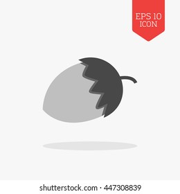 Acorn icon. Flat design gray color symbol. Modern UI web navigation, sign. Illustration element