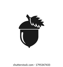 Acorn icon flat design isolated on white background. Vector illustration