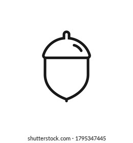 Acorn icon flat design isolated on white background. Vector illustration