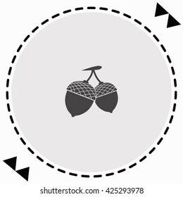 Acorn icon Flat Design. Isolated Illustration.