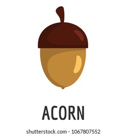 Acorn icon. Flat illustration of acorn vector icon for web