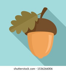 Acorn icon. Flat illustration of acorn vector icon for web design