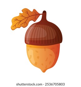 Acorn icon in flat style. Oak nut vector illustration on isolated background. Nature sign business concept.