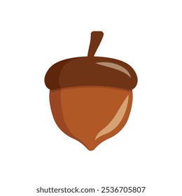 Acorn icon in flat style. Oak nut vector illustration on isolated background. Nature sign business concept.