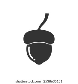 Acorn icon in flat style. Oak nut vector illustration on isolated background. Nature sign business concept.