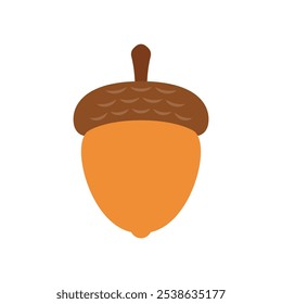 Acorn icon in flat style. Oak nut vector illustration on isolated background. Nature sign business concept.