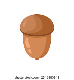 Acorn icon in flat style. Oak nut vector illustration on isolated background. Nature sign business concept.