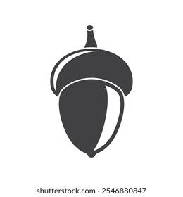 Acorn icon in flat style. Oak nut vector illustration on isolated background. Nature sign business concept.