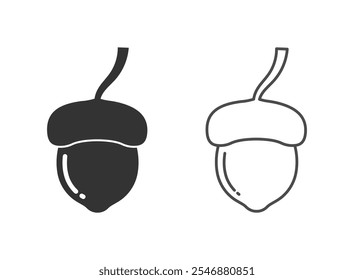 Acorn icon in flat style. Oak nut vector illustration on isolated background. Nature sign business concept.