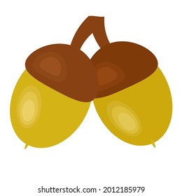 Acorn icon. Flat vector illustration for web design
