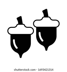 Acorn icon glyph vector design
