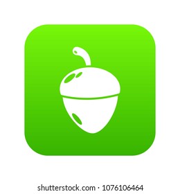 Acorn icon green vector isolated on white background