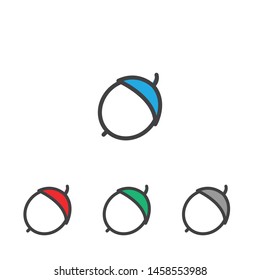 Acorn icon isolated on white background. Vector art.