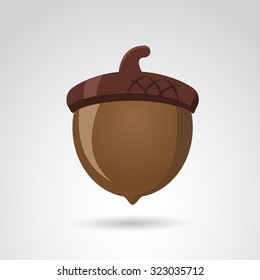 Acorn icon isolated on white background. Vector art.