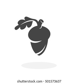 Acorn icon isolated on white background. Acorn vector logo. Flat design style. Modern vector pictogram for web graphics - stock vector