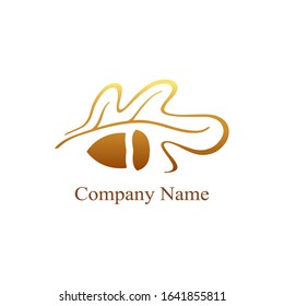 Acorn icon in linear style. Logotype idea for nature, ecology and food business service. Acorn flat illustration for web and design.
