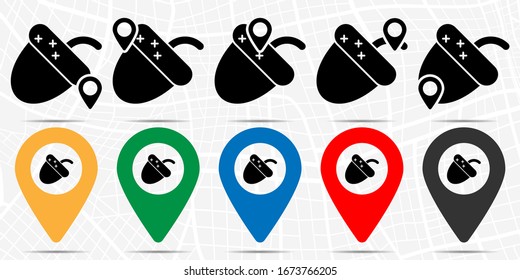 Acorn icon in location set. Simple glyph, flat illustration element of autumn theme icons