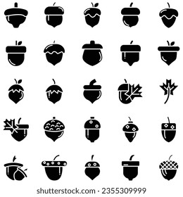 Acorn icon or logo in modern line style. High quality black line pictogram for website design and mobile app. Vector illustration on a white background.