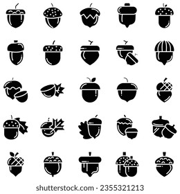 Acorn icon or logo in modern line style. High quality black line pictogram for website design and mobile app. Vector illustration on a white background.