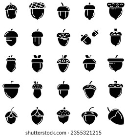 Acorn icon or logo in modern line style. High quality black line pictogram for website design and mobile app. Vector illustration on a white background.