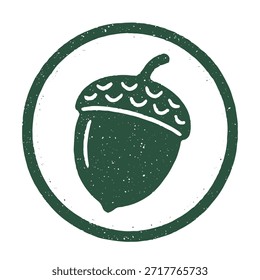 Eichel-Symbol, Logo, Siegel, Vektor auf weißem Hintergrund
Vektorstempelsymbol