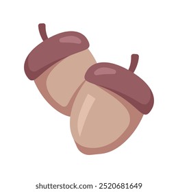 Acorn icon. acorn, nature, autumn, plant, oak, season, nut, fall, forest, vegan. Vector icon illustration