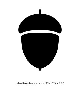 Acorn icon. Acorn, or oak nut, is the nut of oaks and their close relatives. Vector illustration isolated on a white background for design and web.