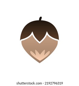 acorn icon on a white background, vector illustration