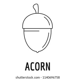 Acorn icon. Outline illustration of acorn vector icon for web design isolated on white background