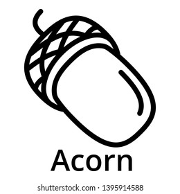 Acorn icon. Outline acorn vector icon for web design isolated on white background