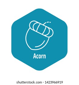 Acorn icon. Outline acorn vector icon for web design isolated on white background