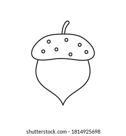 icono de bellota sobre fondo blanco, estilo de línea, ilustración vectorial