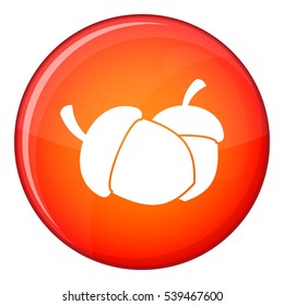 Acorn icon in red circle isolated on white background vector illustration