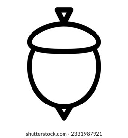 The acorn icon represents the seed of an oak tree, characterized by its distinctive shape with a cap and nut. It symbolizes strength, growth, and the natural world, often associated with forests.