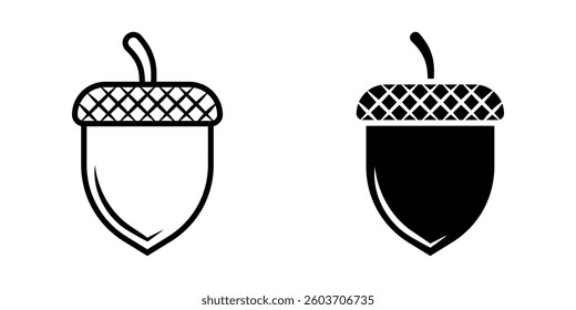 Acorn icon set. for mobile concept and web design on white background