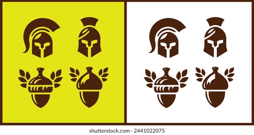 acorn icon set Oak nut Oak seed Oak apple collection Vector illustration