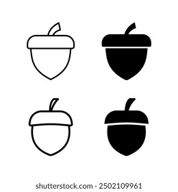 acorn icon set vector design template color editable