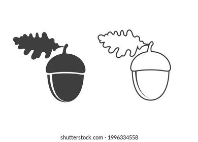 Acorn icon set. vector symbol sign