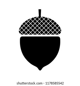 Acorn icon, silhouette, logo on white background