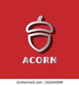 Acorn icon simple clip art vector illustration