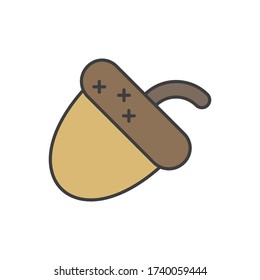 Acorn icon. Simple outline colored vector of amusement icons for ui and ux, website or mobile application