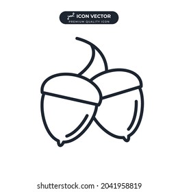 Acorn icon symbol template for graphic and web design collection logo vector illustration