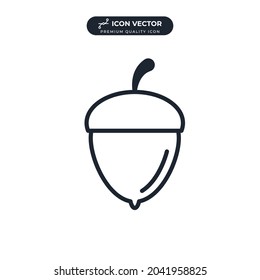 Acorn icon symbol template for graphic and web design collection logo vector illustration