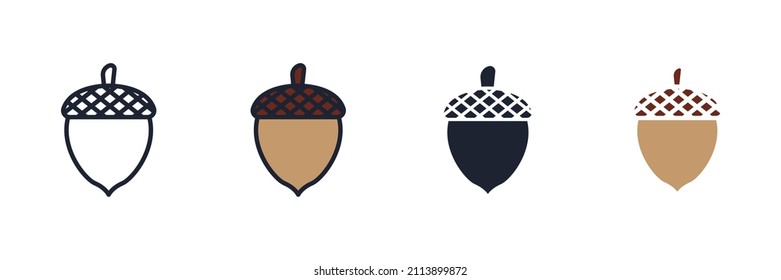 Acorn icon symbol template for graphic and web design collection logo vector illustration