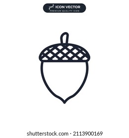 Acorn icon symbol template for graphic and web design collection logo vector illustration