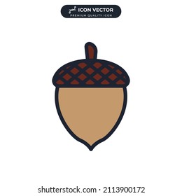 Acorn icon symbol template for graphic and web design collection logo vector illustration