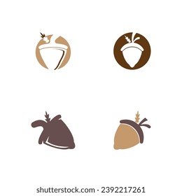 Acorn icon and symbol vector template illustration