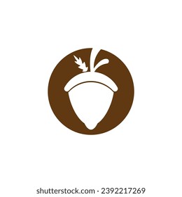 Acorn icon and symbol vector template illustration