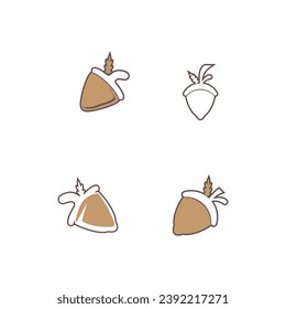 Acorn icon and symbol vector template illustration