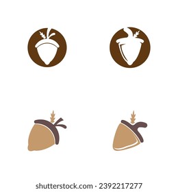 Acorn icon and symbol vector template illustration